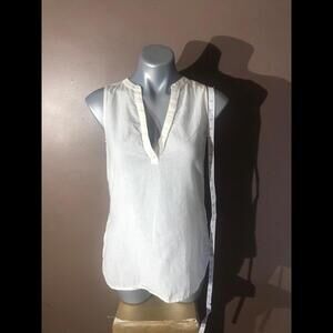 White top shirt blouse Theory loose button side